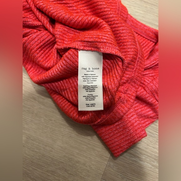 RAG & BONE The Knit Scoopneck T-Shirt in Pink / Size Medium / - Picture 7 of 8